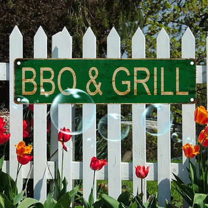 Vintage Aluminum BBQ Sign UV Printed Metal Plaque Waterproof Dustproof For Home Garage Cafe Restaurant Bar Decor - view 3