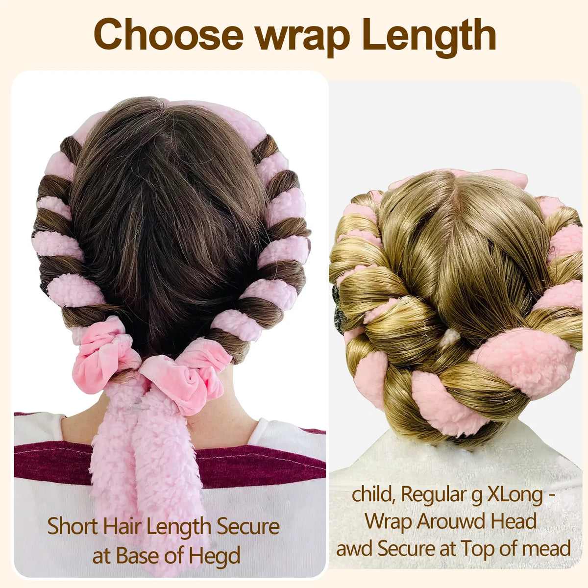 Satin Heatless Hair Curler, Lazy Natural Soft Wave DIY Heatless Curls For Sleep In Overnight, For All Hair Types - Pink - view 7