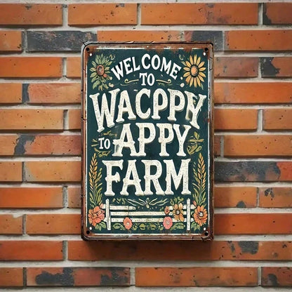 WACPPYAPPY Vintage Rustic Metal Sign Welcome To Farm, 8x12 Inch Decorative Iron Wall Plaque