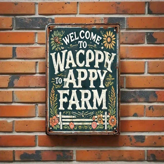 WACPPYAPPY Vintage Rustic Metal Sign Welcome To Farm, 8x12 Inch Decorative Iron Wall Plaque