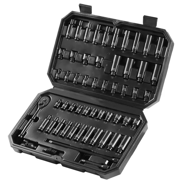 VEVOR Impact Sockets Set 55pcs 6-Point Drive Bit Ratchet Tool Kit Case - view 3