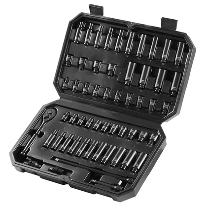 VEVOR Impact Sockets Set 55pcs 6-Point Drive Bit Ratchet Tool Kit Case - view 3