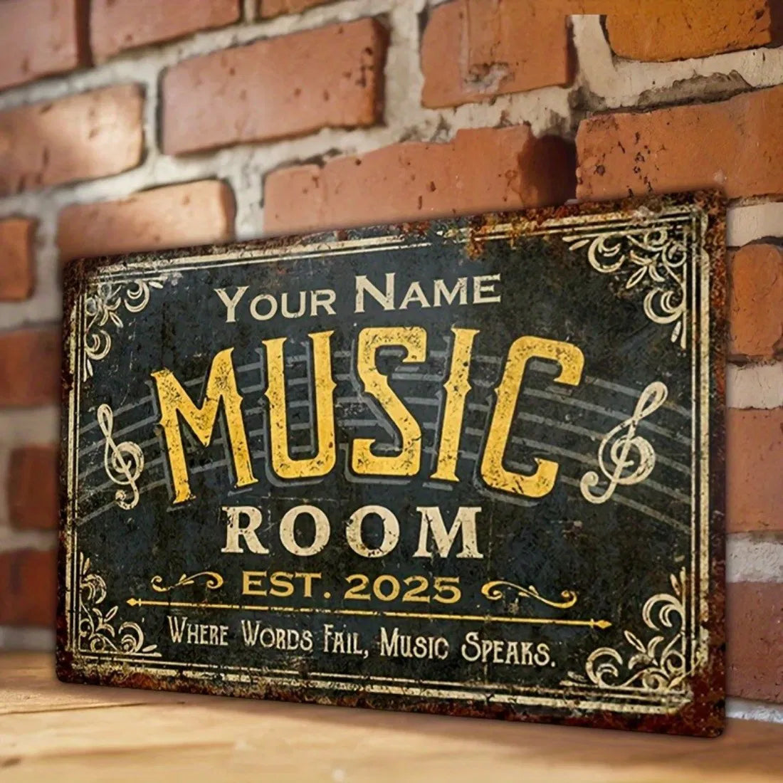 Custom Metal Music Sign Personalized Studio Classroom Decor Outdoor Wall Gift - view 5
