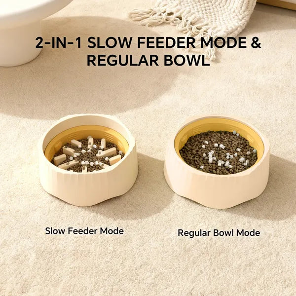 Pink-Dual-purpose Slow Food Bowl, Fast&slow Food Can Be Freely Switched To Adapt To Different Pet Eating Habits - view 5