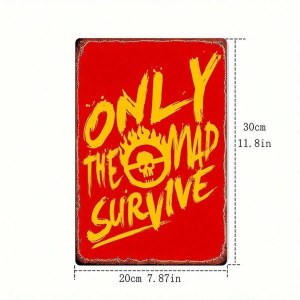 Vintage Metal Sign 8x12 Inch "Only The Mad Call Rain" Quote Wall Decor - view 2
