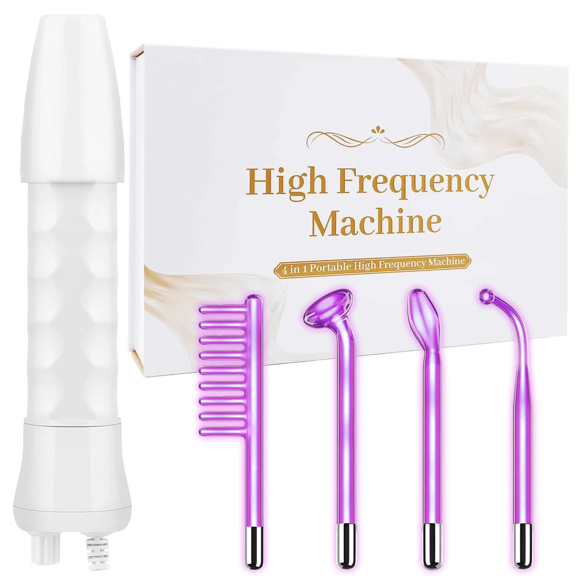 High Frequency Wand 'C Violet Portable Skin Therapy Machine For Anti-Aging - Skin Tightening - Wrinkle Reducing
