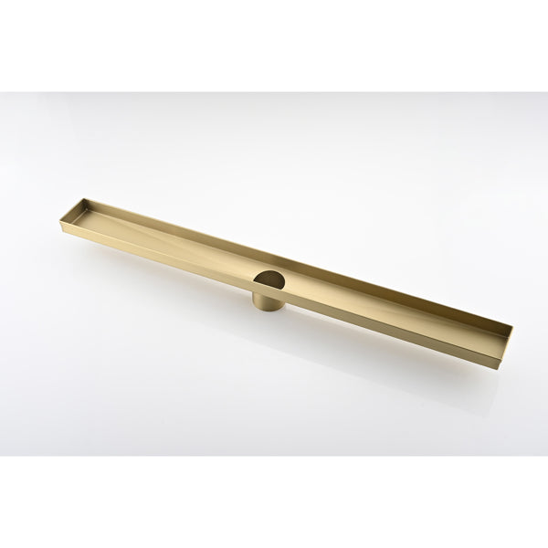 24 Inch Linear Shower Drain With 2-in-1 Flat & Tile Insert Removable Cover - view 2