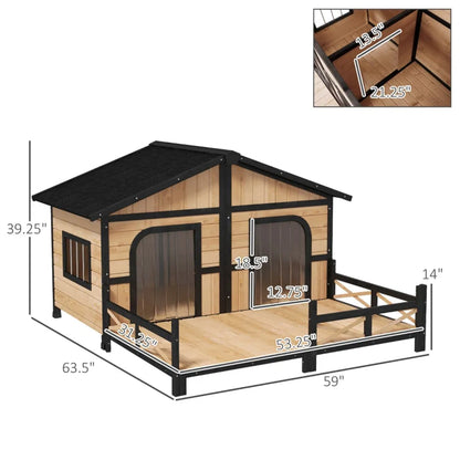 Dog House- Natural Wood - view 2
