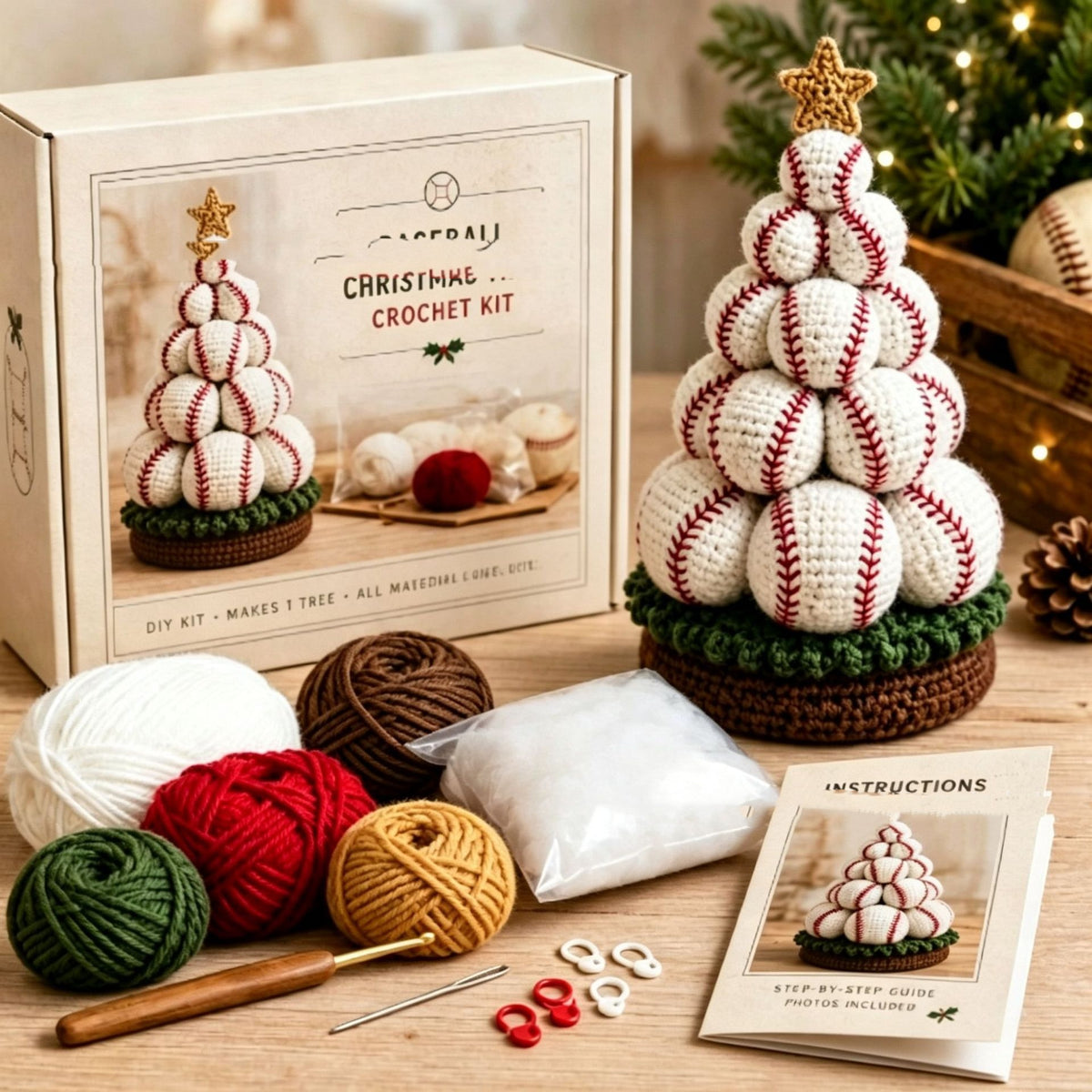 Sports Ball Christmas Tree Crochet Kit