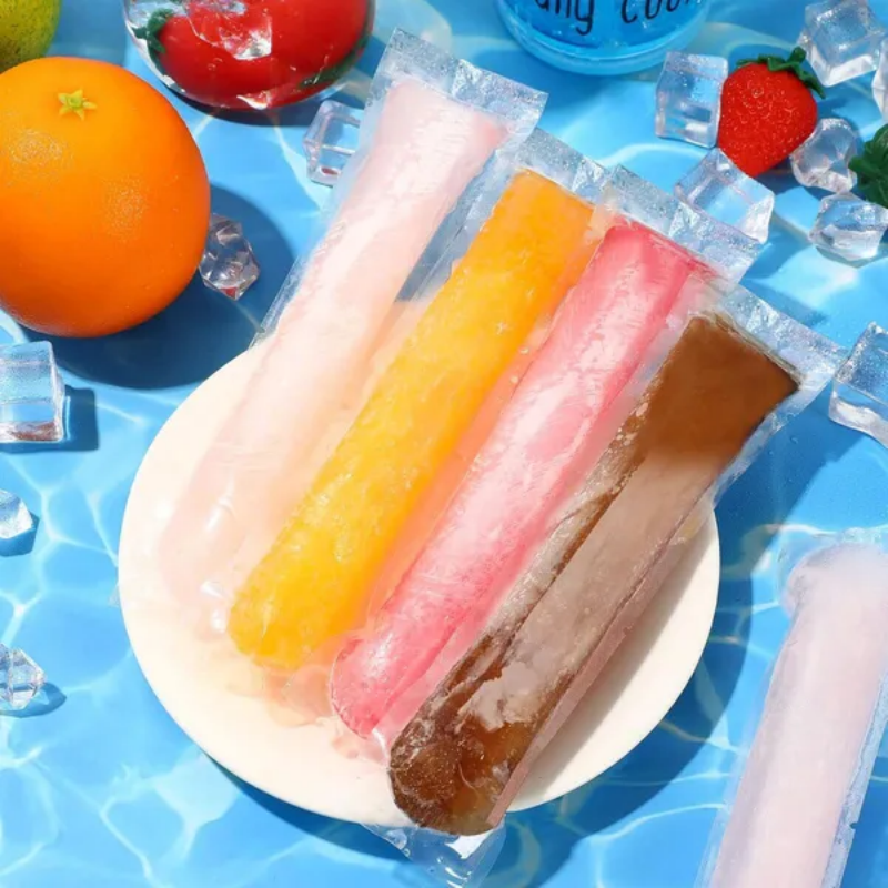 320 Pcs Disposable Beverage Packaging Bag Ice Popsicle Mold Bags With 2 Pcs Orange Funnels DIY Ice Lolly Bags BPA Free - view 3