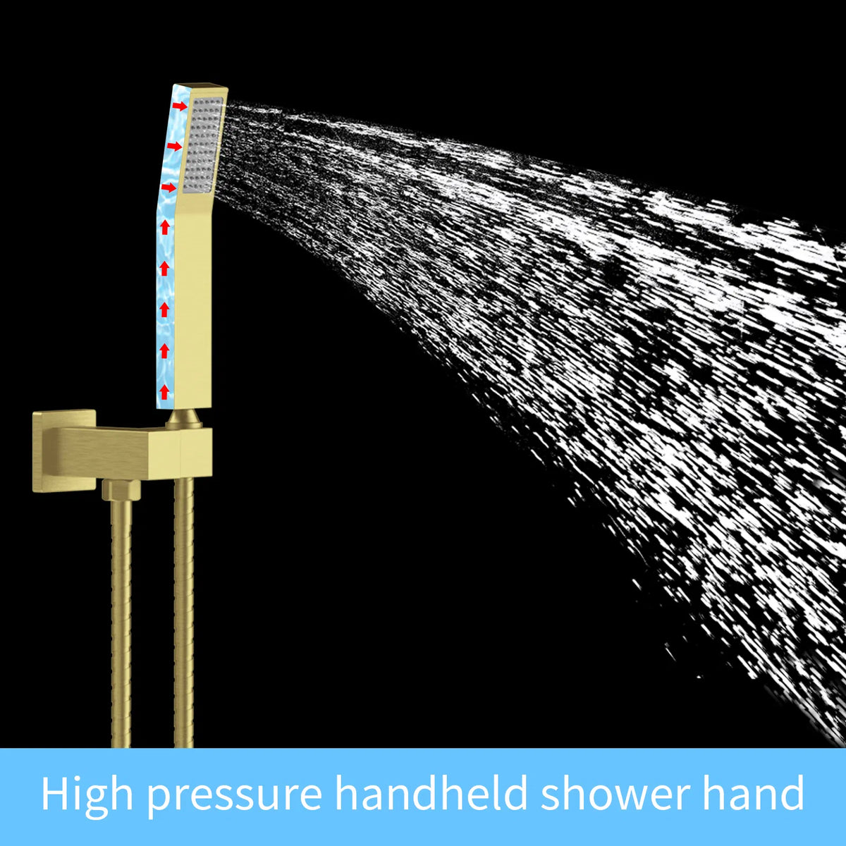 Shower System Shower Faucet Combo Set Wall Mounted with 12" Rainfall Shower Head and handheld shower faucet - view 2
