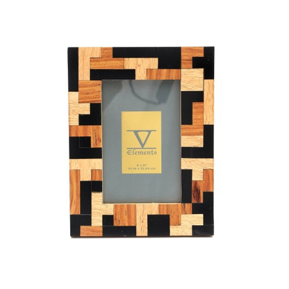 Black Resin With Sheesham & Mango Wood Photo Frame Picture Frame - view 3