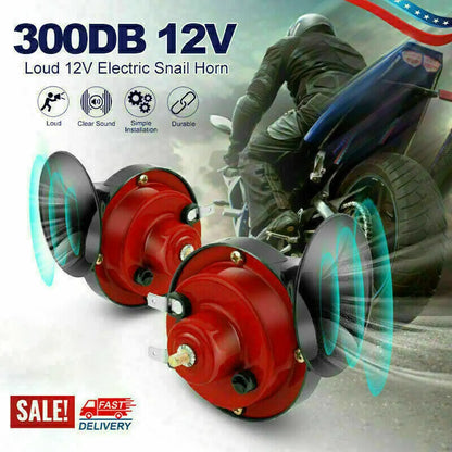 2PC 12V 300DB Super Loud Train Air Horn Waterproof Motorcycle Car Truck SUV Boat - view 4