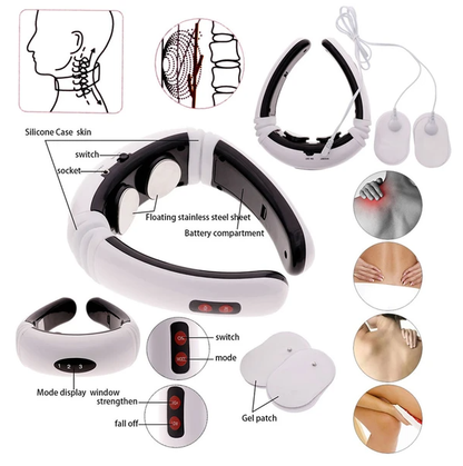 Electric Cervical Pulse Neck Massager Muscle Relax Massage Magnetic Therapy US - view 4