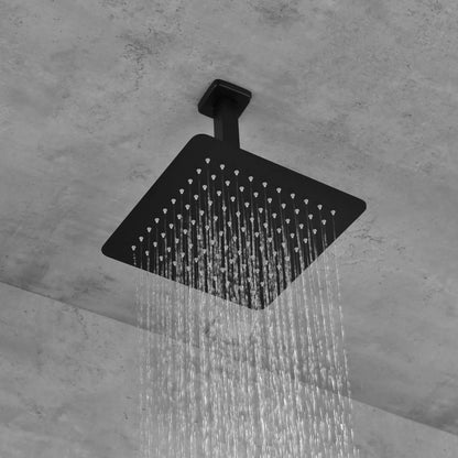 Matte Black Shower Set System Bathroom Luxury Rain Mixer Shower Combo Set Ceiling Mounted Rainfall Shower Head Faucet - view 4