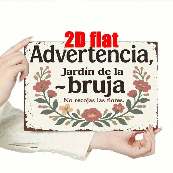 Spanish Witch 2D Flat Metal Wall Art Sign, Vintage Waterproof Rustproof Metal Plaque 7.8X11.8 Inch - view 3