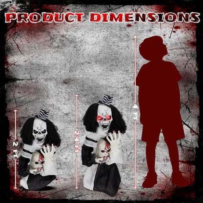 1.8ft Halloween Decoration Scary Clown, Sound-Actived Party Decor With Creepy Sound - view 6