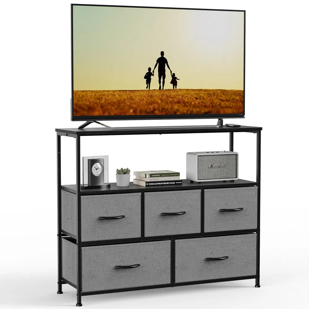 Dresser For Bedroom, Chest Of Drawers, 5 Drawer Dresser, Closet Fabric Dresser With Metal Frame Tv Stand - view 4
