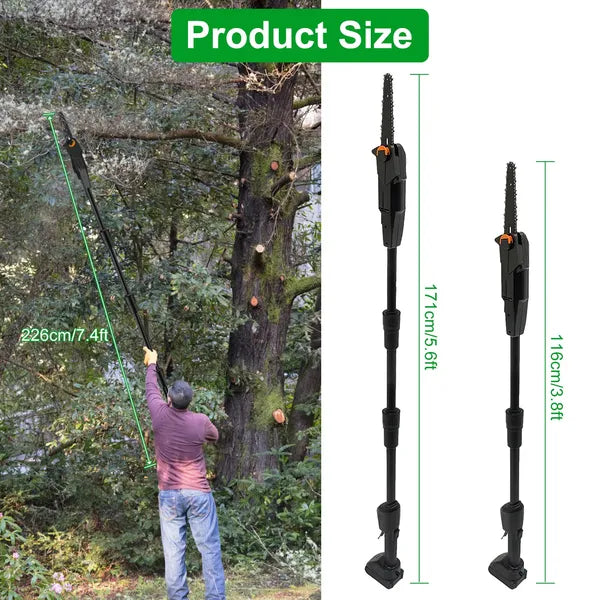 Cordless Pole Saw, 7.4ft Adjustable Length Chainsaw With 775W Motor 35ft-s Chain Speed - view 3