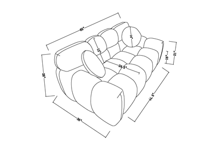 64.96 Length,35.83inch Deepth,human Body Structure For USA People, Marshmallow Sofa,boucle Sofa,2 Seater, BEIGE BOUCLE - view 3