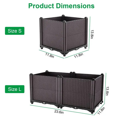 Raised Garden Bed With Self-watering System Rectangle Garden Planter For Garden Patio Balcony Elevated Planter Box - view 7
