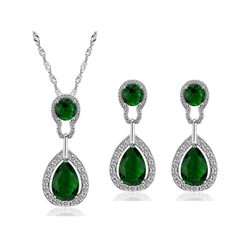 Necklace Earrings Zircon Set - view 2