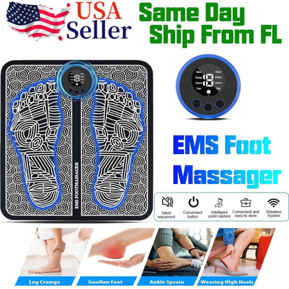 Electric Foot Massager Pad Blood Circulation Muscle Stimulator Mat 19 Levels and 8 Modes-Massage Mat