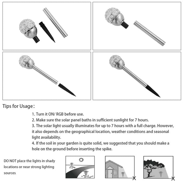 Solarek 3 Pcs Outdoor Solar Lights IP44 Waterproof Ball RGB Light Garden Decor Lamp Landscape Christmas - view 9