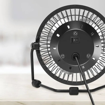 4" USB Powered Adjustable Head Personal Desk Fan Black - view 2