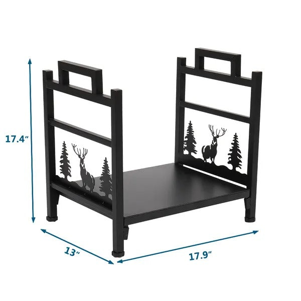 Wrought Iron Log Rack, Firewood Storage Holder, Heavy Duty Log Bin, Fireside Log Carrier For Fireplace Stove - view 6