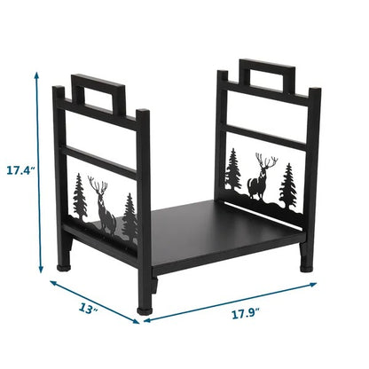 Wrought Iron Log Rack, Firewood Storage Holder, Heavy Duty Log Bin, Fireside Log Carrier For Fireplace Stove - view 6