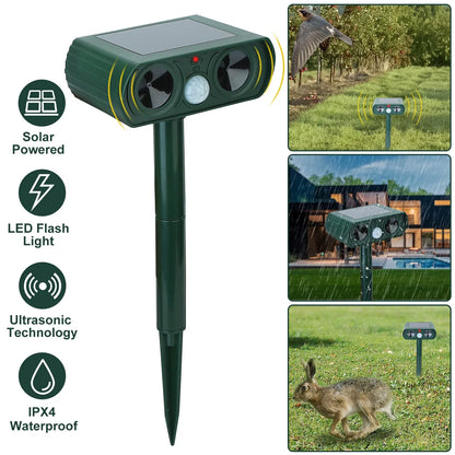 Ultrasonic Animal Repeller Solar Powered Motion Sensor Repellent IPX4 Waterproof Outdoor For Farm Garden Yard Repelling - view 5