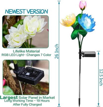 Solar Garden Lights, Lotus Flower Lights, Outdoor Light For Garden, Patio, Yard Decoration - view 6