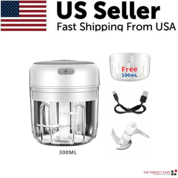 Electric 300ML Garlic Press Chopper Chili Onion Fruits Meat Mincer Blender Mixer - view 3