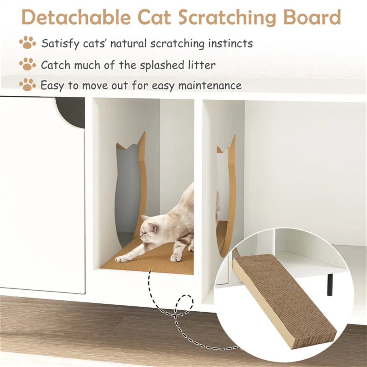 White Cat Litter Box Enclosure - view 4