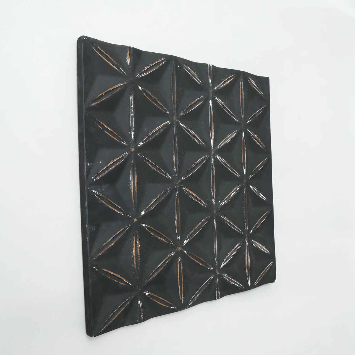 Black Square Shape Handcrafted MDF Wall Decor 16inchx16inch Elegant Home Accent - view 4
