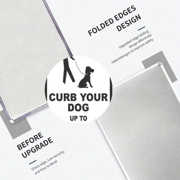 Curb Your Dog Metal Tin Sign, Regulations Caution Plaque, 8x12in Unframed Wall Decor, Wall Decor - view 3