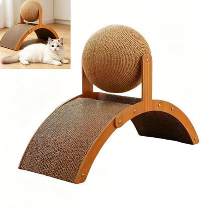 Wobble Ball Cat Scratcher, Cat Scratching Ball On Stand, Interactive Cat Scratcher With Rotating Sisal Ball