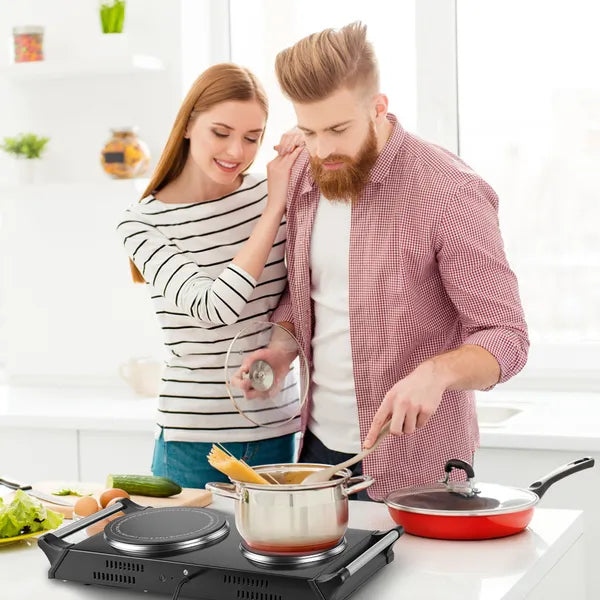 1800W Electric Double Burner Portable Heating Hot Plate Stove Countertop RV Hotplate With 5 Temperature Stepless - view 10