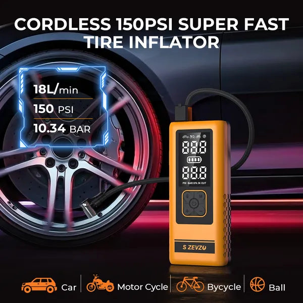 S ZEVZO 2 In 1 4000A Car Jump Starter With Air Compressor Air Inflator Portable Car Battery Charger Jumper Box - view 4