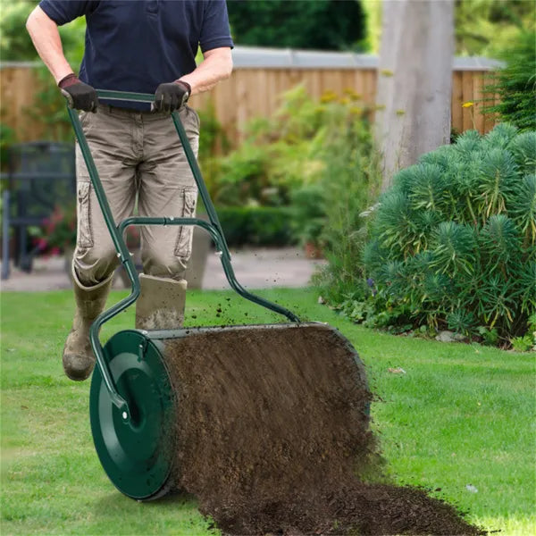 24-Inch Metal Mesh Compost Spreader With 2.7 Cu.ft Large Capacity, Heavy-Duty Rustproof Lawn Spreader For Peat - view 5