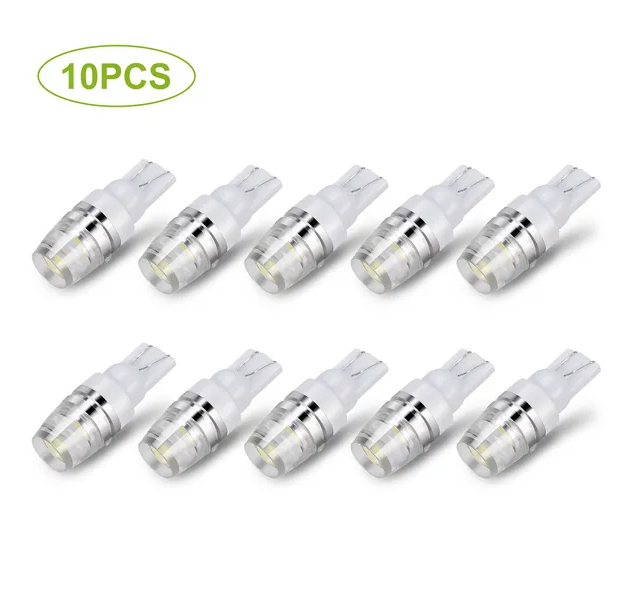 10PCS T10 LED Bulbs 194 LED Lights 12V 1W 5730 Xenon White Wedge
