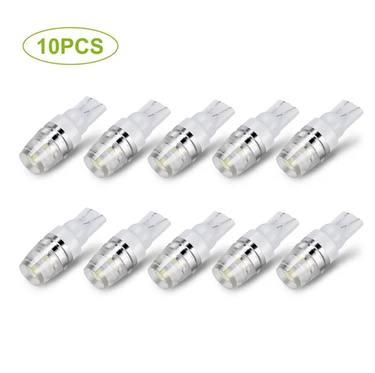 10PCS T10 LED Bulbs 194 LED Lights 12V 1W 5730 Xenon White Wedge