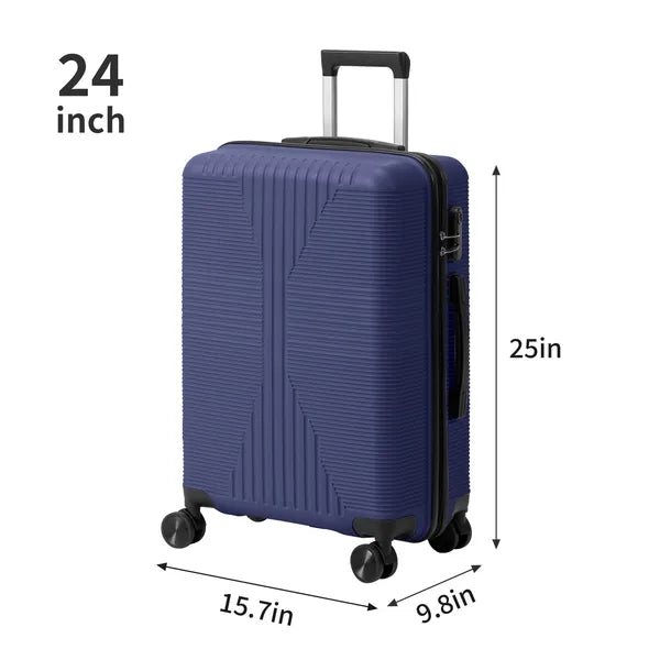 Non-TSA Customs Lock 3-in-1 PP Trolley Case, 20in, 24in, 28in, PP, Navy Blue - view 3
