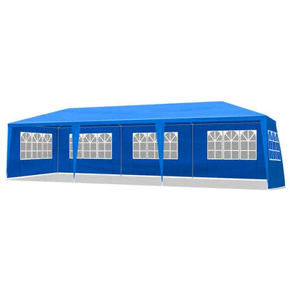 10' x30' Outdoor Party Tent With 8 Removable Sidewalls, Waterproof Canopy Patio Wedding Gazebo, Blue - view 4