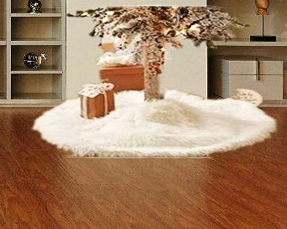 Pure white plush Christmas tree skirt Christmas plush tree skirt 78cm 90cm 122cm Christmas tree decoration tree - view 3