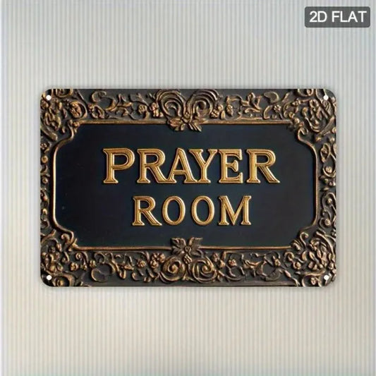 Vintage Black Gold Floral Metal Wall Decor Elegant Prayer Room Wall Plaque For Bar Home Garden