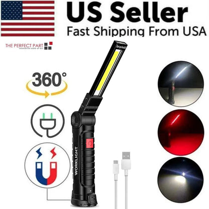 Rechargeable LED COB Work Light Mechanic Flashlight Lamp Magnetic Base Bright - view 5
