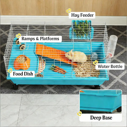 Small Animal Cage, Rolling Bunny Cage, Guinea Pig Cage - view 6
