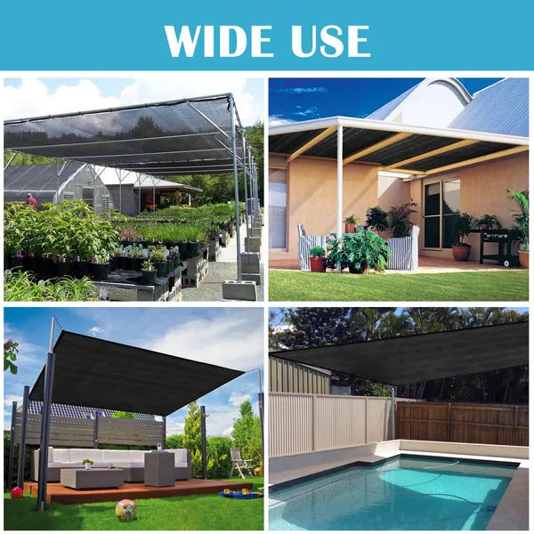 10ft 12ft Black Sunshade Net With Snap On Design For Sun Protection, Windproof, And Patio Balcony Shading - view 4